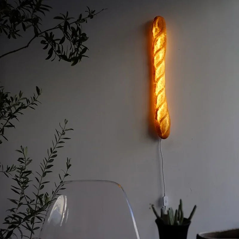 Modern Simulation Bread Wall Lamp with Plug Nordic Baking Restaurant Cake Shop Dessert Coffee Atmosphere Resin