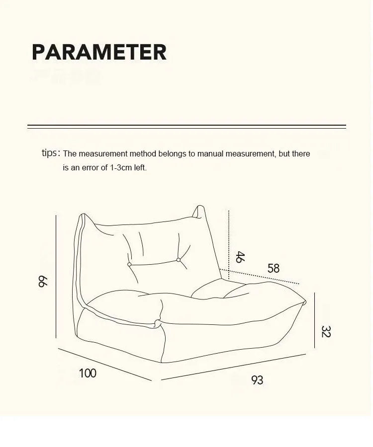 MOMO Lazy Person Sofa Bedroom Balcony Caterpillar Sofa Chair Influencer Small Sofa Lying Single Tatami