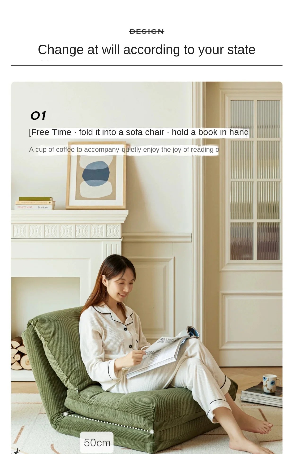 MOMO Lazy Person Sofa Modern Simple Multifunctional Sofa Chair Tatami Seat Scandinavian Living Room Bedroom Recliner