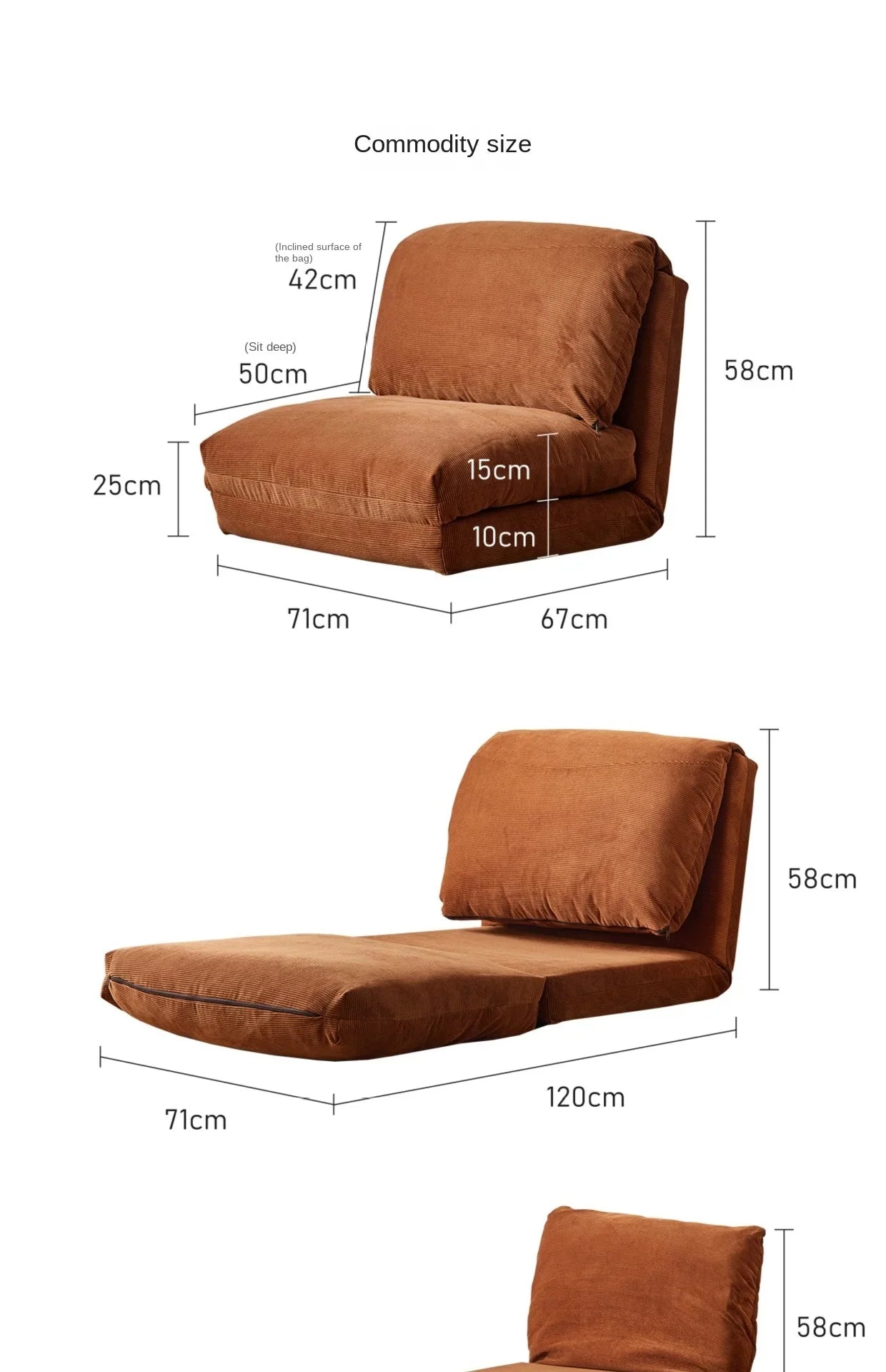 MOMO Lazy Person Sofa Modern Simple Multifunctional Sofa Chair Tatami Seat Scandinavian Living Room Bedroom Recliner