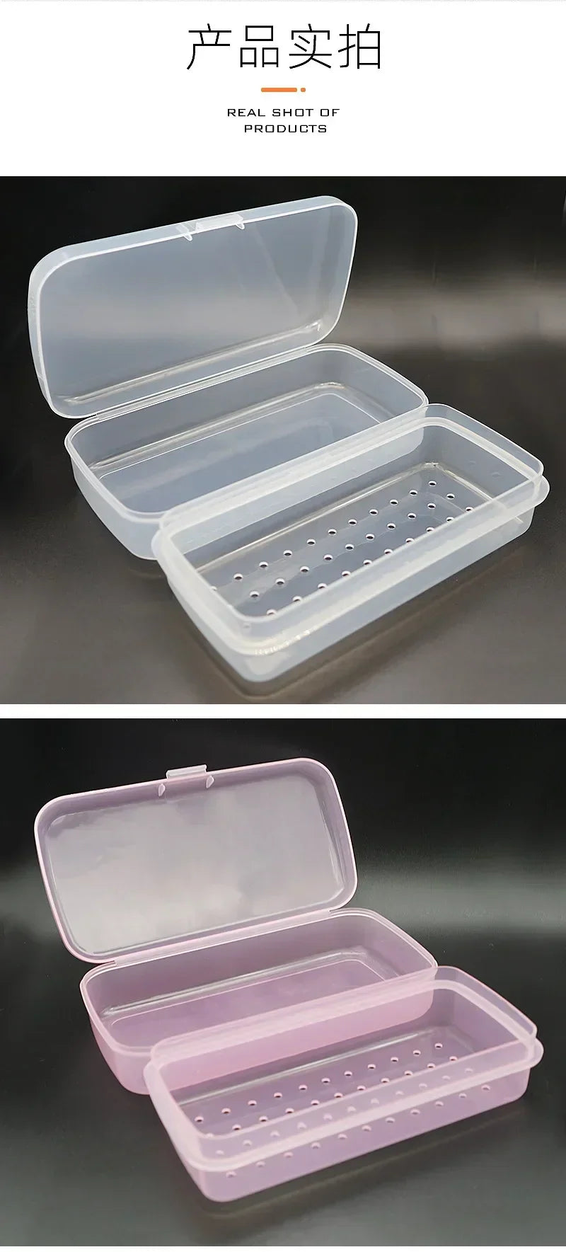 Nail Art Tool Sterilizing Tray Clear Dustproof Organizer Storage Case Disinfection Box for Manicure Tool Tweezers Salon