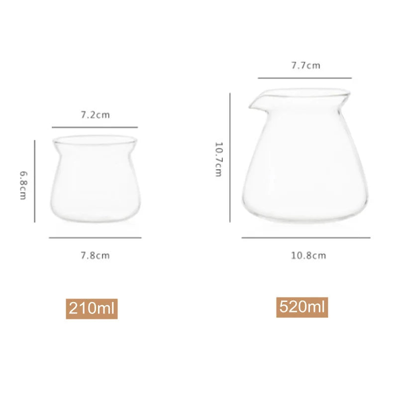 New 520ml 210ml 275ml Heat-resistant Glass Coffee Sharing Pot Coffee Server Hand Made Coffee Maker Teapot Coffee