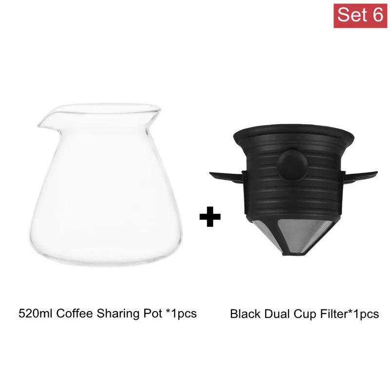 NEW 520ml Glass Coffee Pot,Coffee Carafe,210ml 275ml Coffee Server for Pour Over Coffee Maker Drip Coffee Set