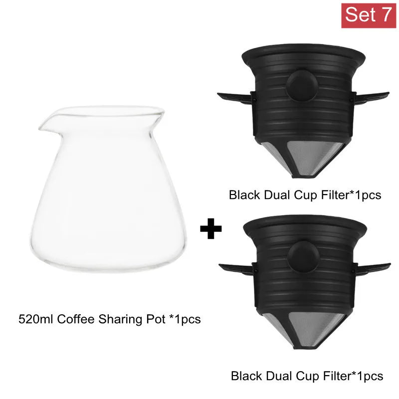 NEW 520ml Glass Coffee Pot,Coffee Carafe,210ml 275ml Coffee Server for Pour Over Coffee Maker Drip Coffee Set