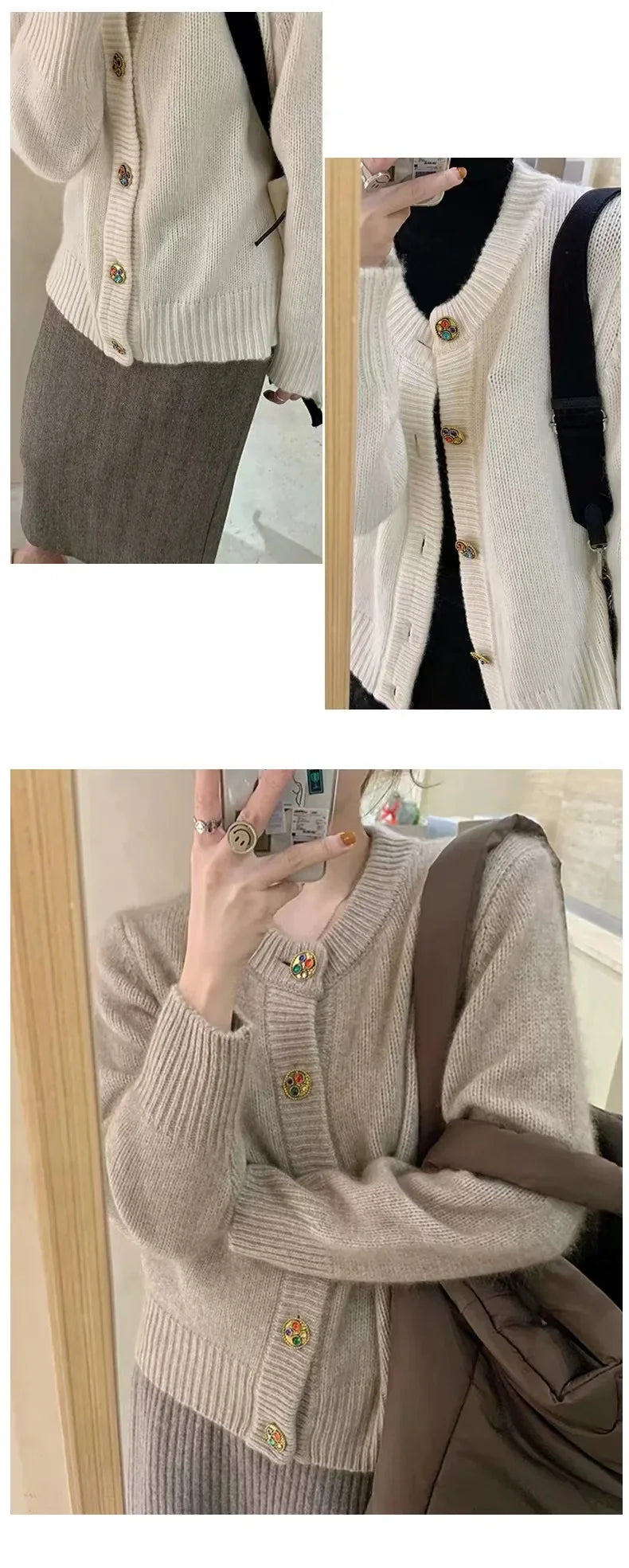 New autumn/winter sweater red 100% cashmere cardigan women’s wool sweater thick loose top coat