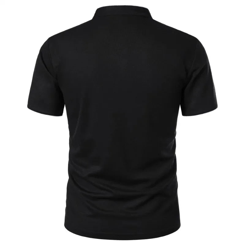 New Men’s Short Sleeve T Shirts Summer Solid Color Polo Shirt Breathable Loose Basic Shirts for Men Breathable