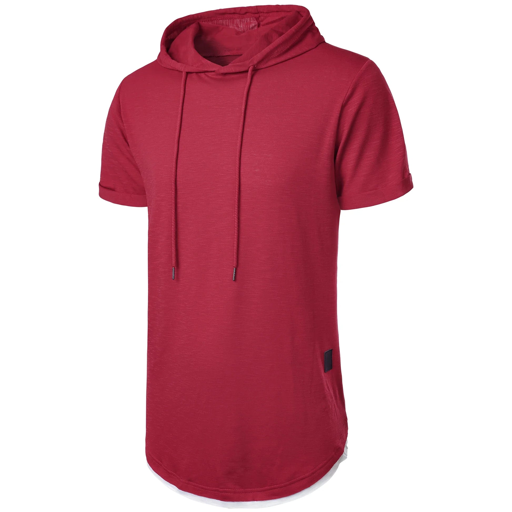 New men’s summer hooded T-shirt Men’s solid color top men’s short sleeve T-shirt Hoodie casual fashion men’s