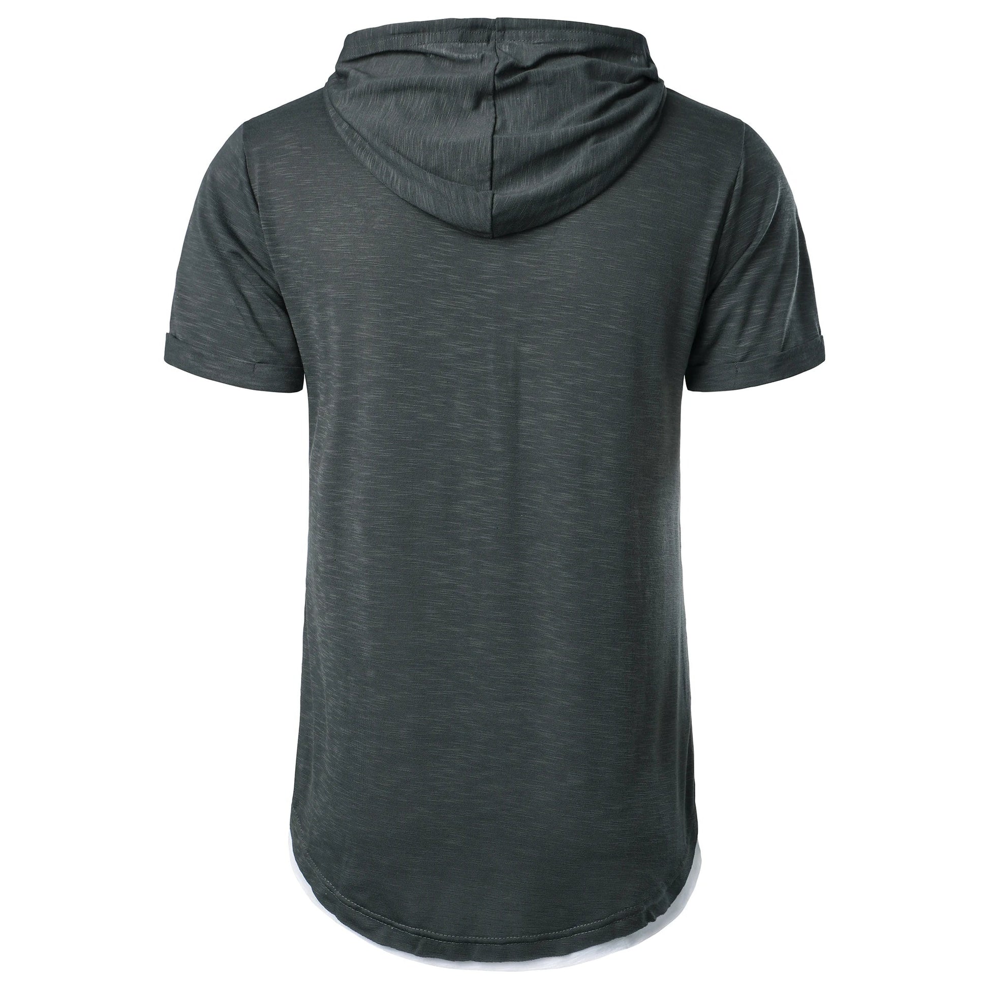 New men’s summer hooded T-shirt Men’s solid color top men’s short sleeve T-shirt Hoodie casual fashion men’s