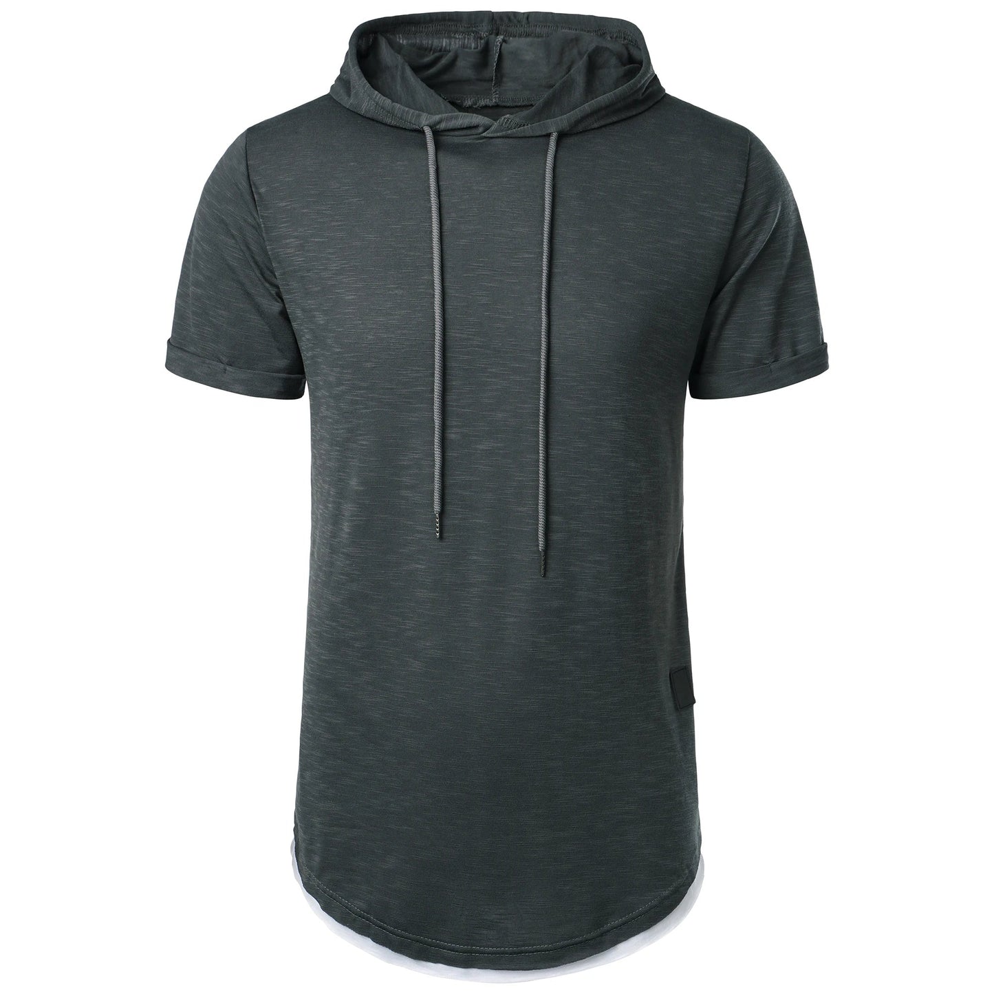 New men’s summer hooded T-shirt Men’s solid color top men’s short sleeve T-shirt Hoodie casual fashion men’s