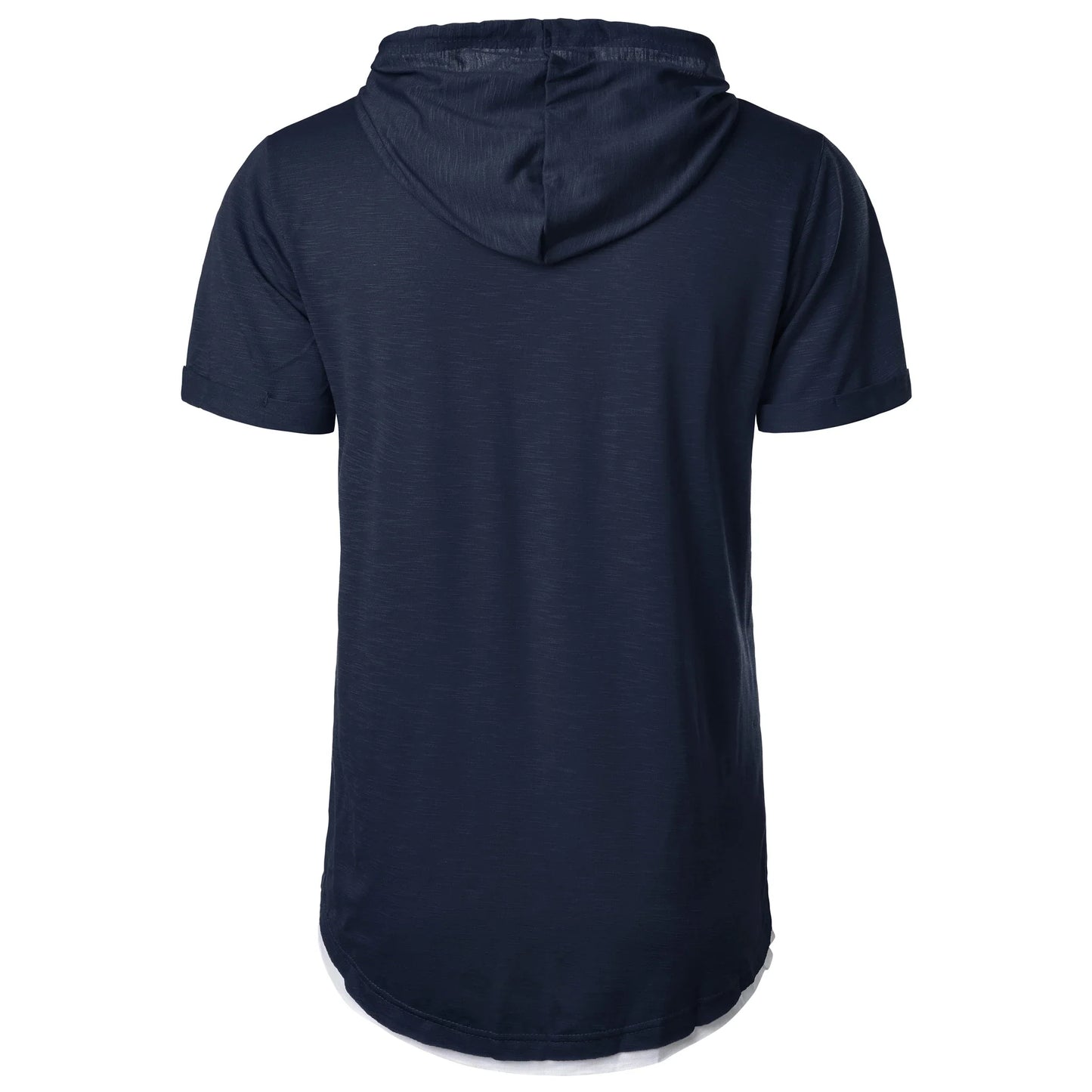 New men’s summer hooded T-shirt Men’s solid color top men’s short sleeve T-shirt Hoodie casual fashion men’s