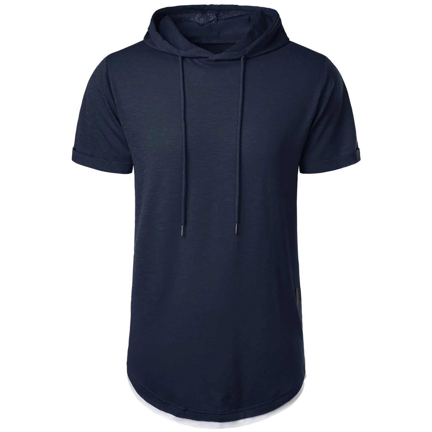 New men’s summer hooded T-shirt Men’s solid color top men’s short sleeve T-shirt Hoodie casual fashion men’s