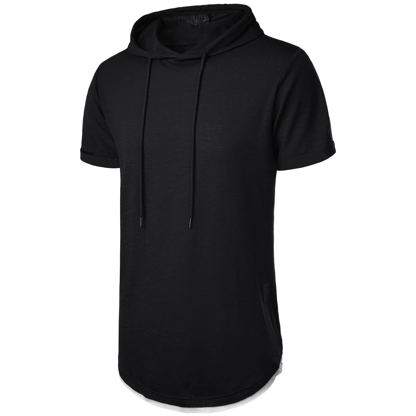 New men’s summer hooded T-shirt Men’s solid color top men’s short sleeve T-shirt Hoodie casual fashion men’s