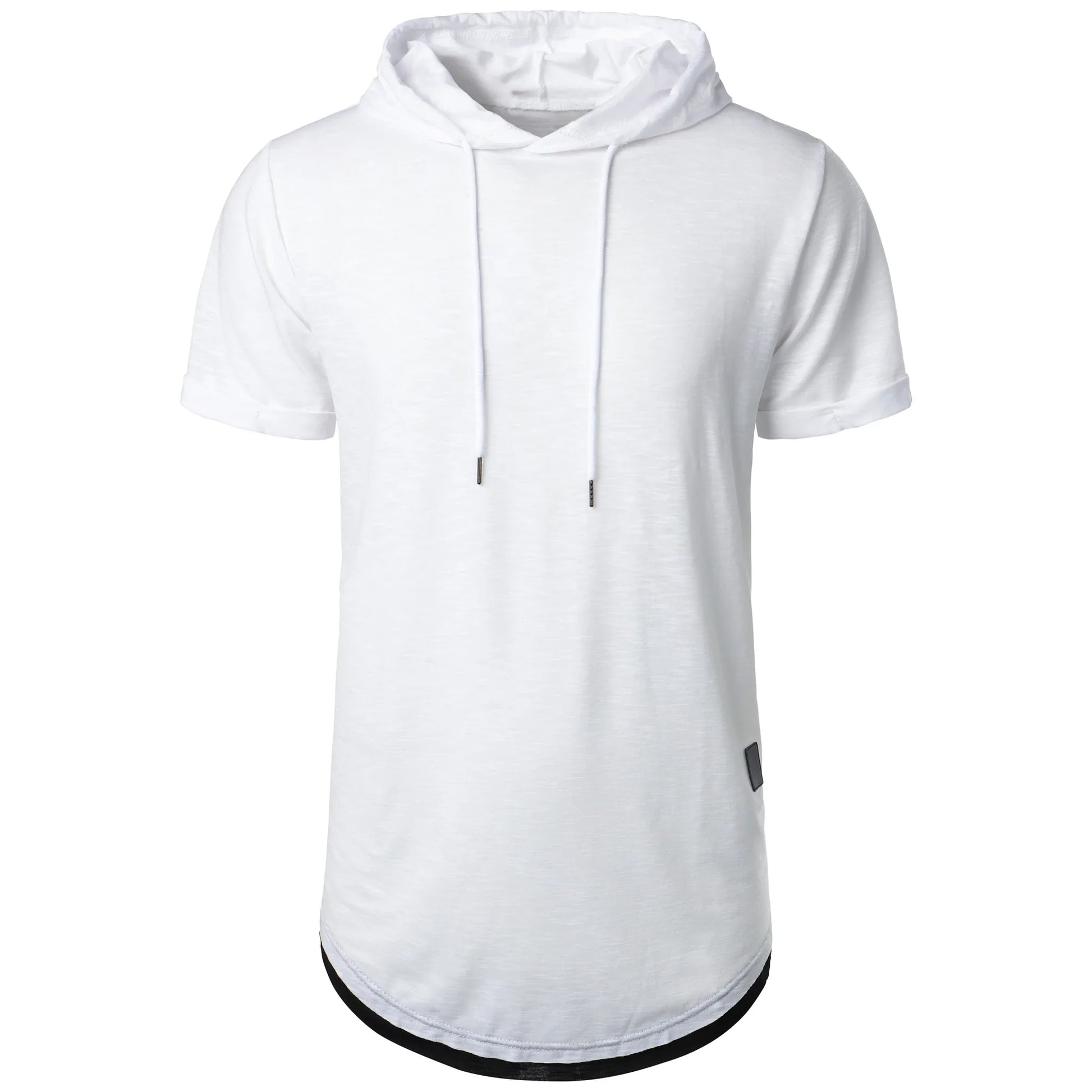 New men’s summer hooded T-shirt Men’s solid color top men’s short sleeve T-shirt Hoodie casual fashion men’s