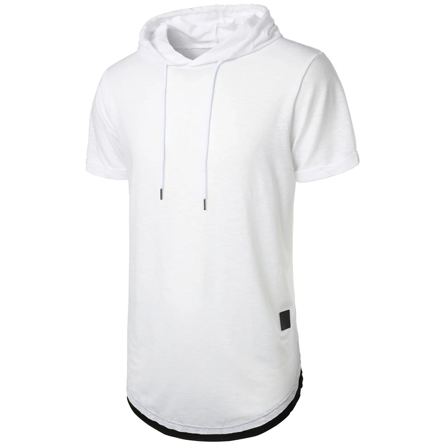 New men’s summer hooded T-shirt Men’s solid color top men’s short sleeve T-shirt Hoodie casual fashion men’s