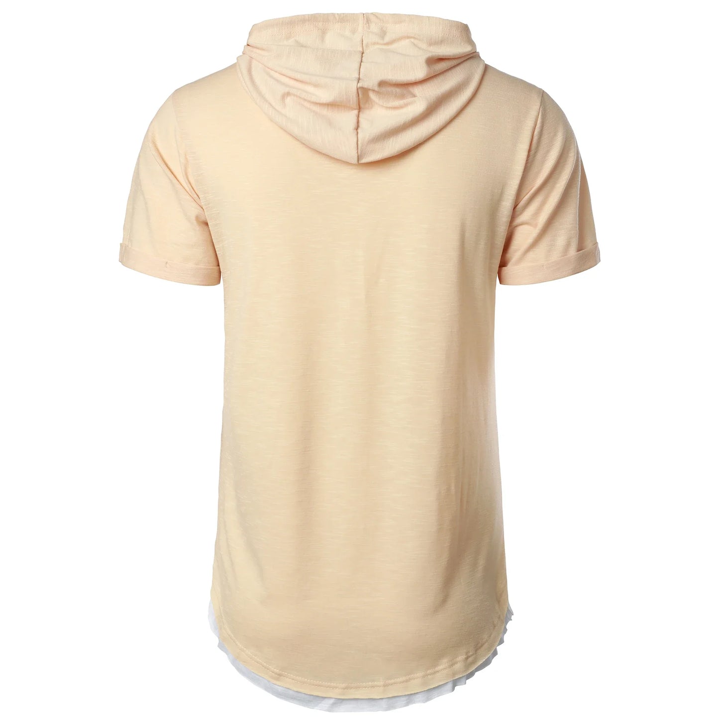 New men’s summer hooded T-shirt Men’s solid color top men’s short sleeve T-shirt Hoodie casual fashion men’s