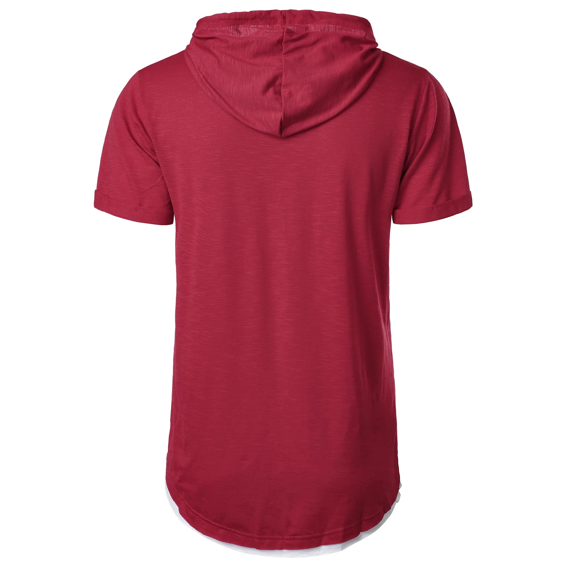 New summer hooded T-shirt men’s solid color men’s short sleeve T-shirt hoodie