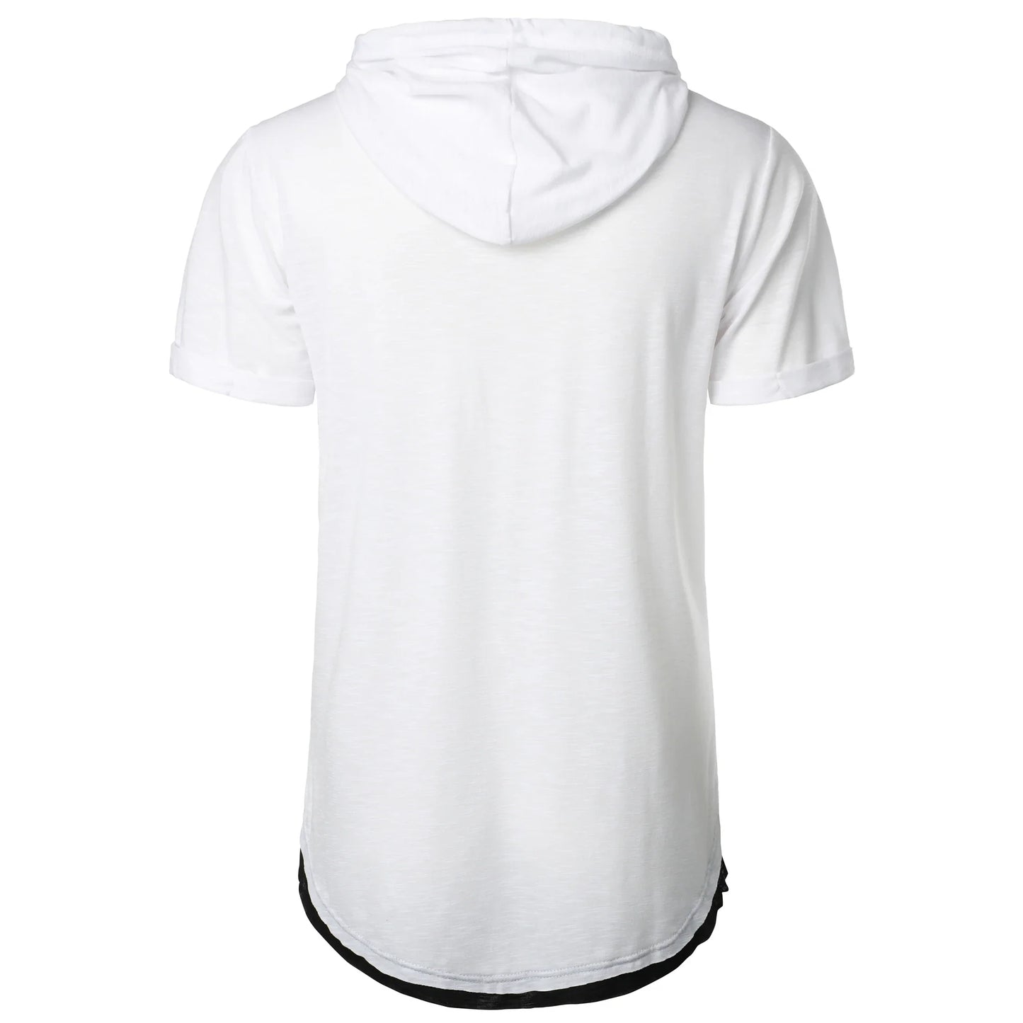 New summer hooded T-shirt men’s solid color men’s short sleeve T-shirt hoodie