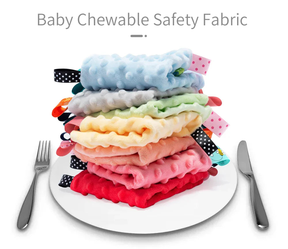 Newborn Baby Soothe Appease Towel Calm Wipes Kids Infant Towel Blanket Cute Soft Square Plush Toys Comforting Taggies