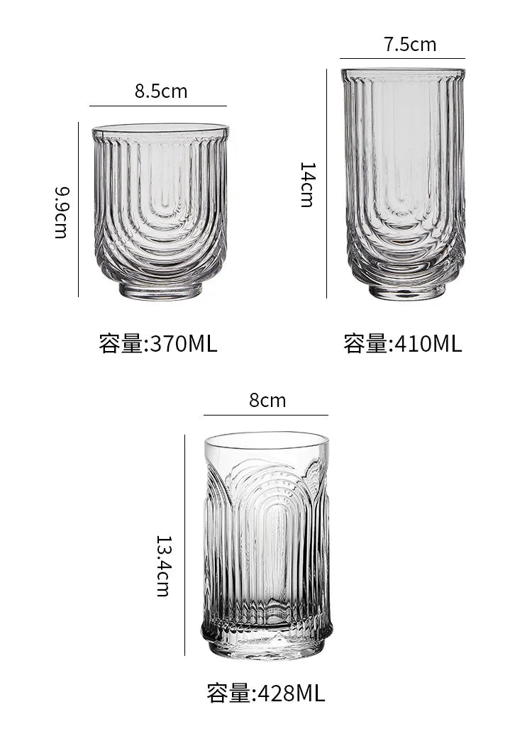 Niche Glass American Ice Latte Coffee Cup Handmade Small U Juice Cups Water Mug Drink Mugs Simple New Style Kawaii Wave