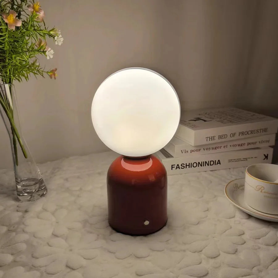 Nordic LED Table Lamp Rechargeable Touch Switch Stepless Dimming Night Light For Bedroom Bedside Desk Decoration Table