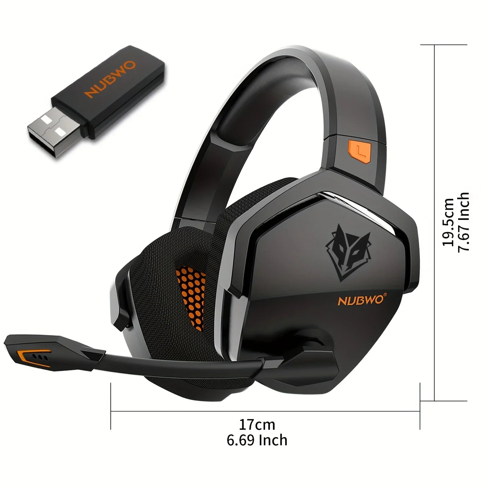 NUBWO G06 Gaming Headset for PS5 PS4 XBOX,PC Mac 2.4GHz Ultra-Low Latency Noise Cancelling Bluetooth Headphones With Mic