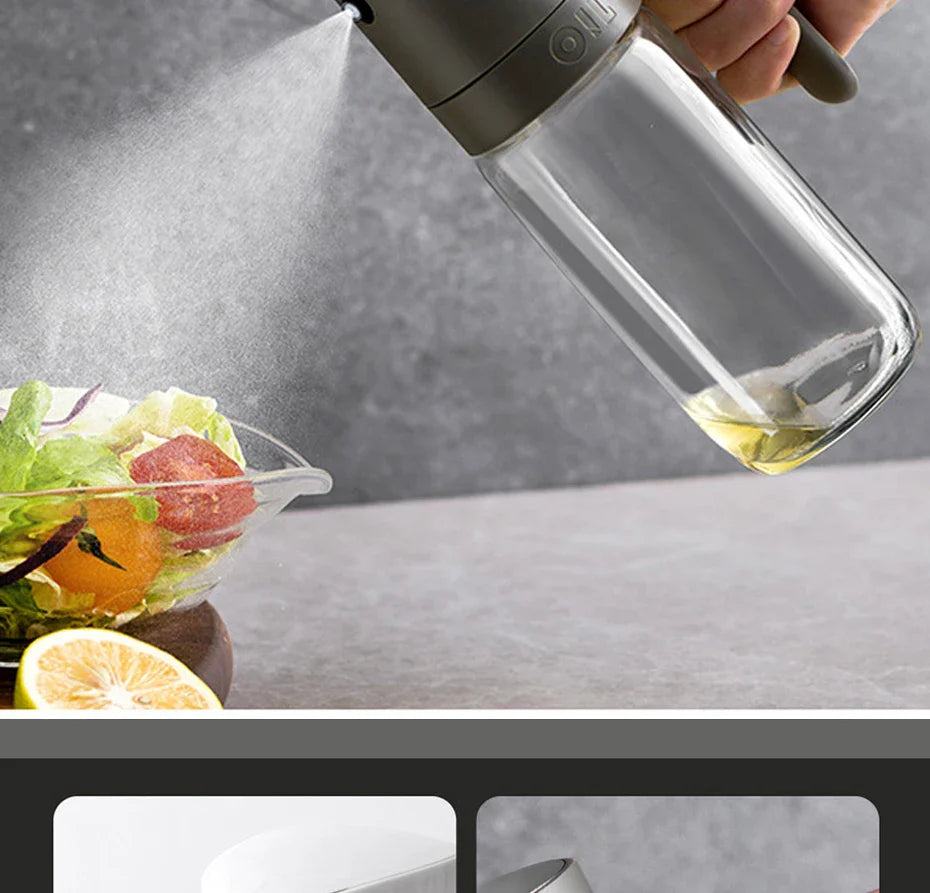 Oil Spray Bottle 250ml High Borosilicate Glass Cooking Oil Dispensers Olive Oil Sprayer Mister for Air Fryer Salad