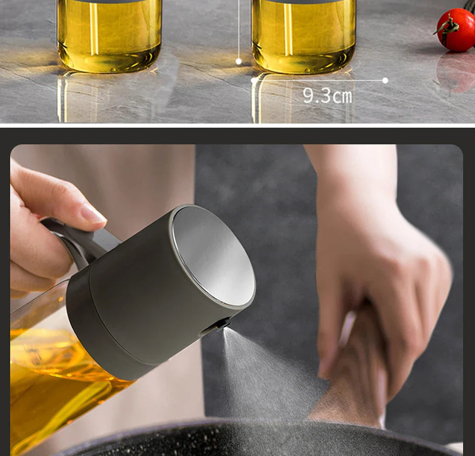 Oil Spray Bottle 250ml High Borosilicate Glass Cooking Oil Dispensers Olive Oil Sprayer Mister for Air Fryer Salad