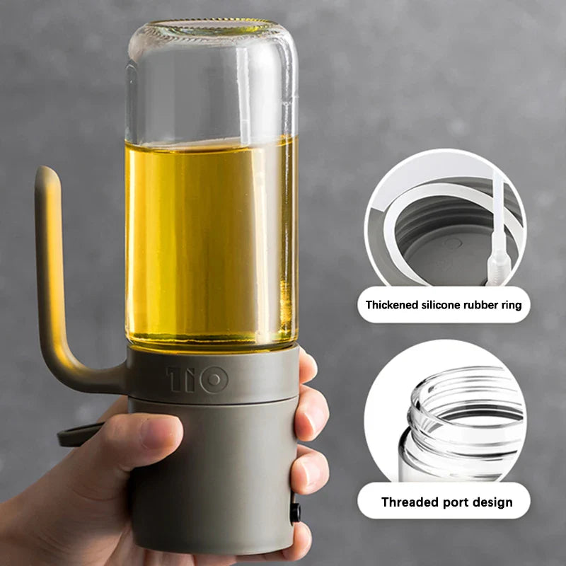 Oil Spray Bottle 250ml High Borosilicate Glass Cooking Oil Dispensers Olive Oil Sprayer Mister for Air Fryer Salad