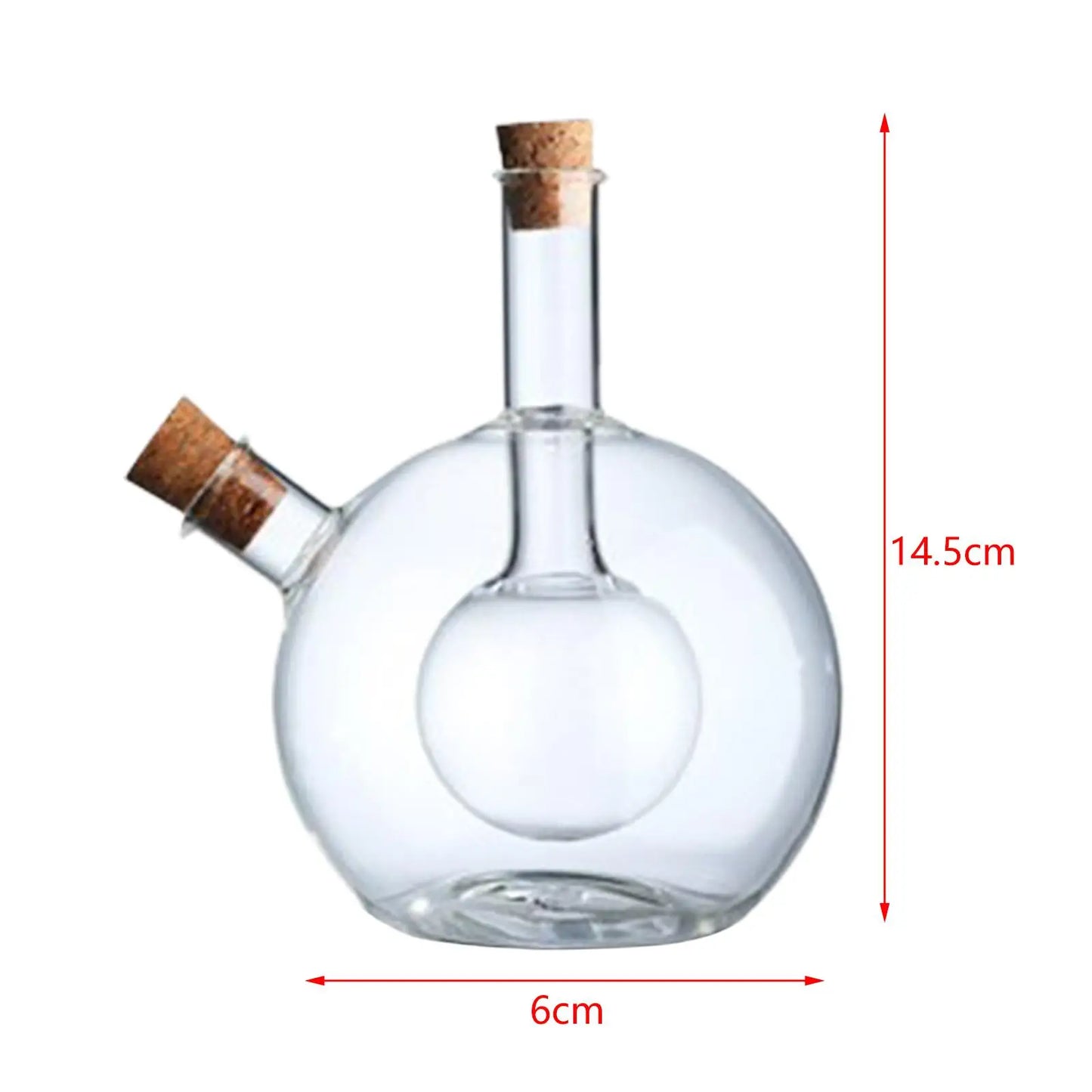 Oil and Vinegar Cruet Dispenser Bottle Glass Olive Oil Bottle Cruet Kitchenware Double Pourer Spout Soy Sauce Vinegar