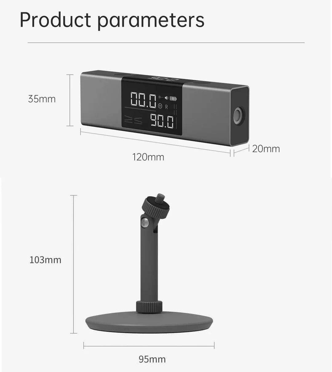 Original DUKA LI1 Laser Protractor Digital Inclinometer Angle Measure 2 in 1 Laser Level Ruler Type-C Charging Laser