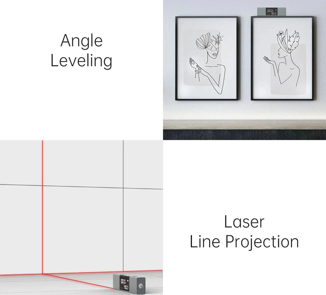 Original DUKA LI1 Laser Protractor Digital Inclinometer Angle Measure 2 in 1 Laser Level Ruler Type-C Charging Laser