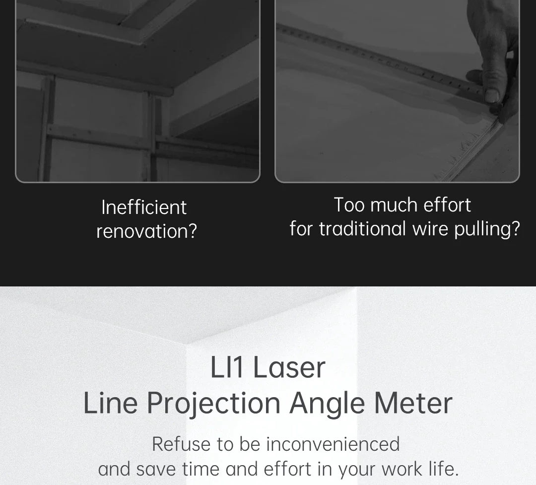 Original DUKA LI1 Laser Protractor Digital Inclinometer Angle Measure 2 in 1 Laser Level Ruler Type-C Charging Laser