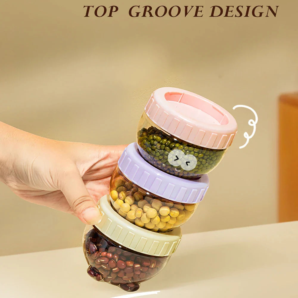 Plastic Sealed Cans Food Storage Jar Spice Teas Beans Candy Preservation Bottle Tool Kitchen Tool Value Container Set