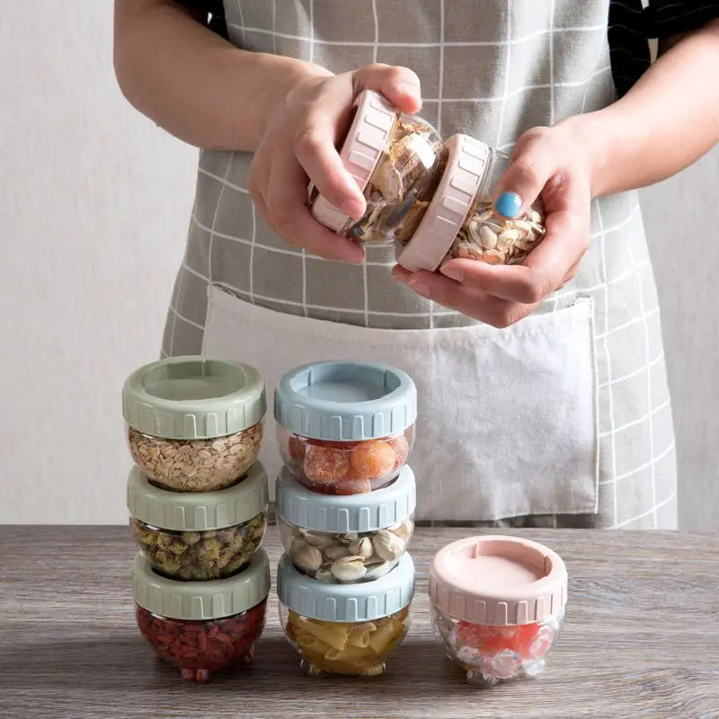 Plastic Sealed Cans Food Storage Jar Spice Teas Beans Candy Preservation Bottle Tool Kitchen Tool Value Container Set