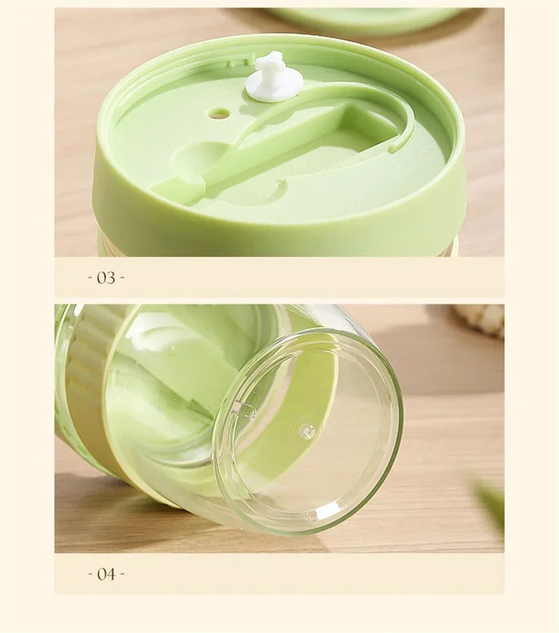 Portable Breakfast Fruit Oat Yogurt Salad Cup With Lid Spoon Food Storage Cup Fitness Weight Reducing Picnic Lunch Box