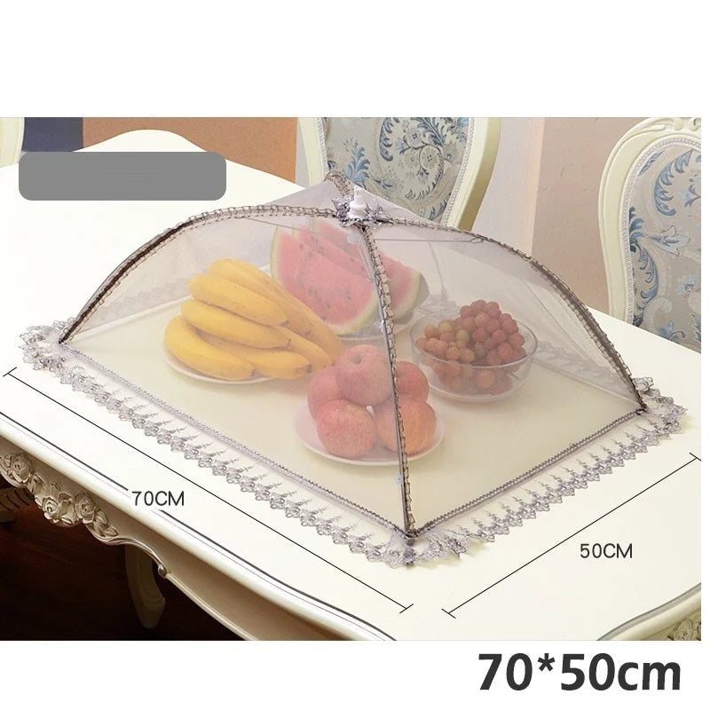 Portable Foldable Table Food Cover Anti Fly Mosquito Net Dish Cover Umbrella Picnic Protect Mesh Pop-Up Dome Kitchen