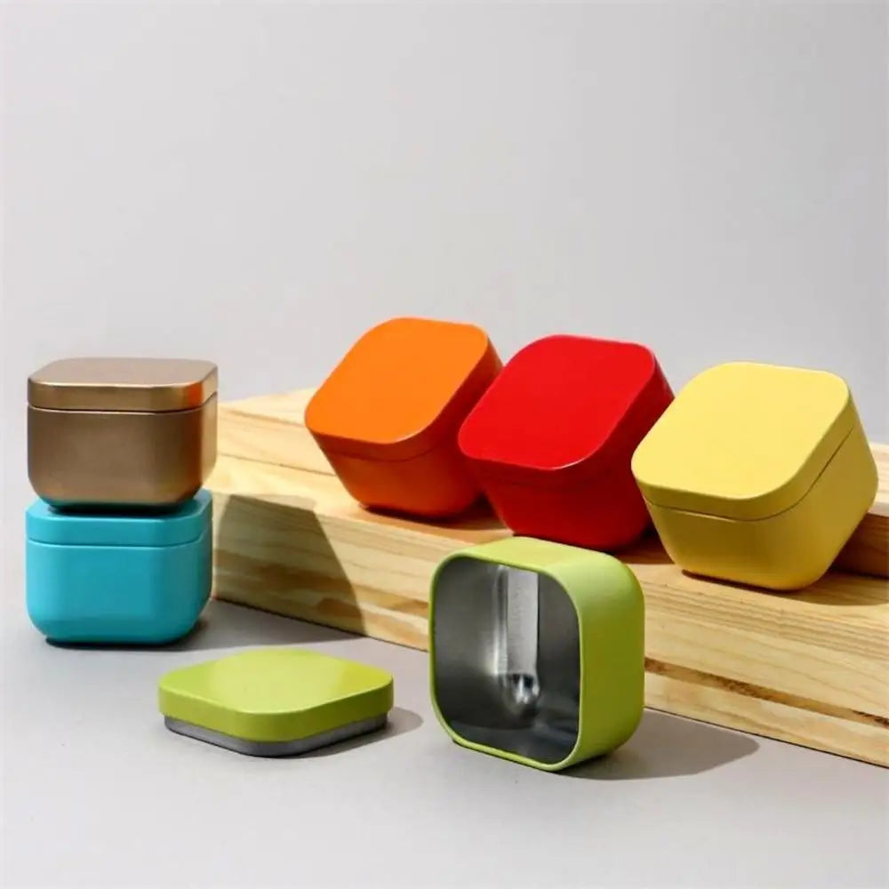 Portable Solid Color Mini Tin Box Tea Sealed Jar Packing Box Jewelry Candy Small Storage Can Coin Earring Headphones