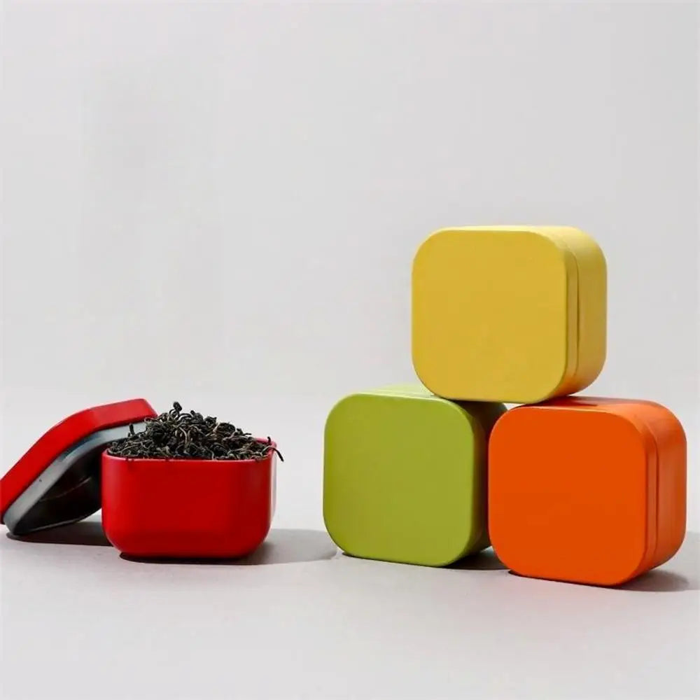 Portable Solid Color Mini Tin Box Tea Sealed Jar Packing Box Jewelry Candy Small Storage Can Coin Earring Headphones