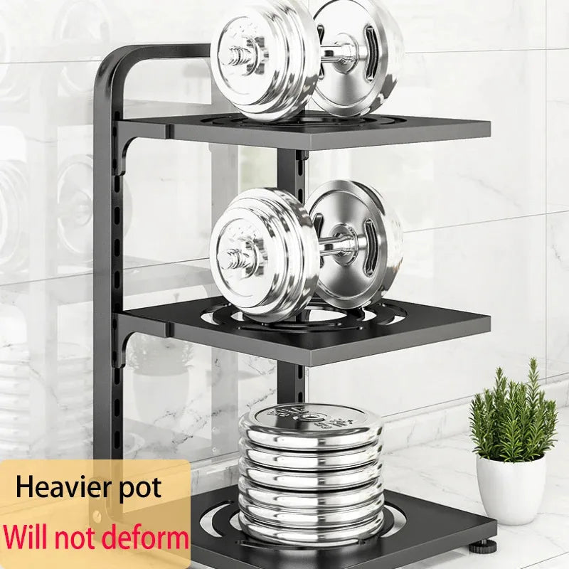 Rack Kitchen Pot Rack Storage Special Pot Rack Multi-layer Adjustable Cabinet Pantry Table Rack Stainless SteelSewer