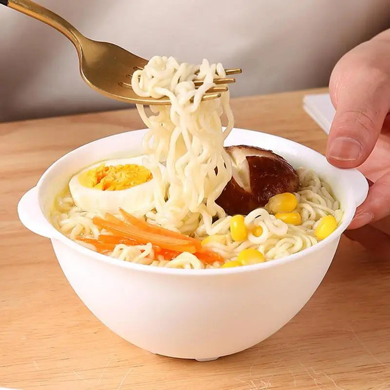 Ramen Bowl With Lid Soup Bowls With Lids Microwave Bowl Not Easy To Burn Binaural Handle Heating Convenience