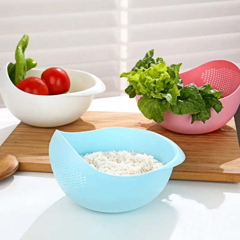 Rice Sieve Plastic Colander Kitchen Drain Basket with Handles Rice Bowl Strainer Strainer Basket Sink Drain Kitchen