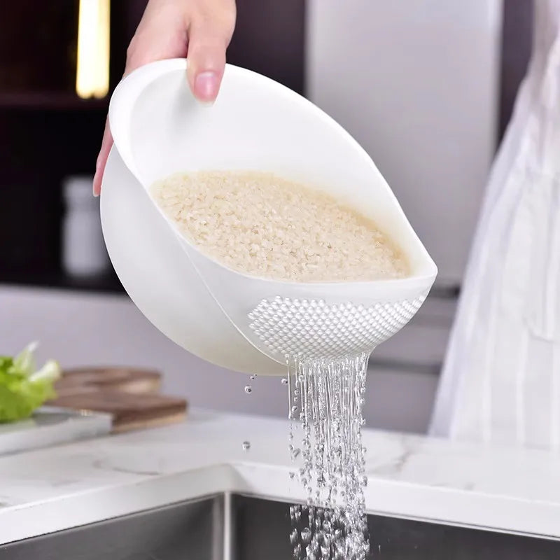 Rice Sieve Plastic Colander Kitchen Drain Basket with Handles Rice Bowl Strainer Strainer Basket Sink Drain Kitchen