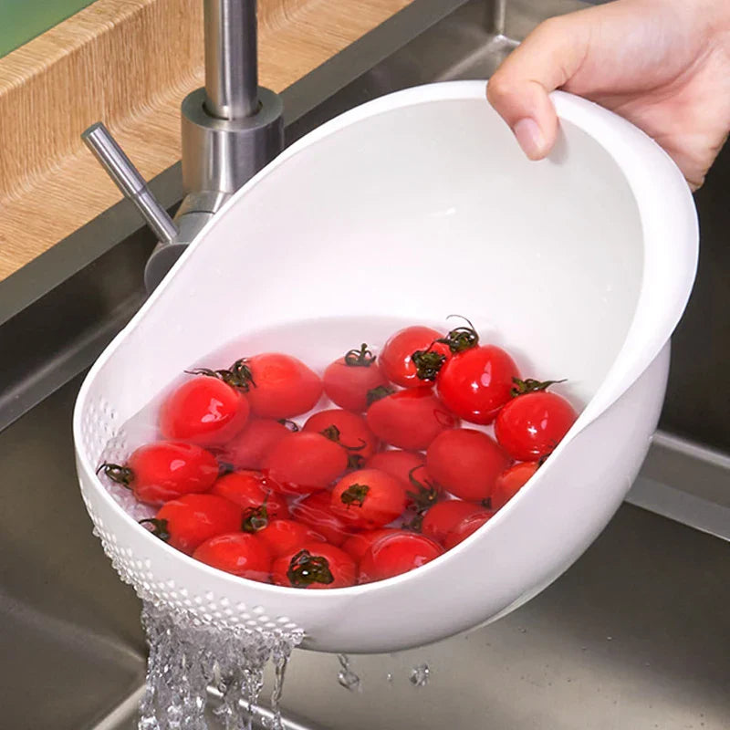 Rice Sieve Plastic Colander Kitchen Drain Basket with Handles Rice Bowl Strainer Strainer Basket Sink Drain Kitchen