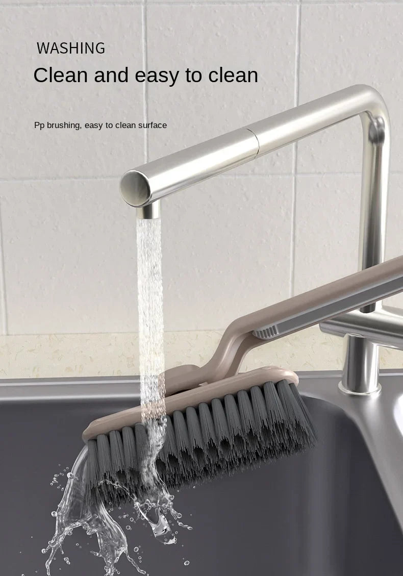 Rotating Multifunctional Crevice Cleaning Brush with Stiff Bristles Two-in-one Bathroom Tile Floor Crevice Brush