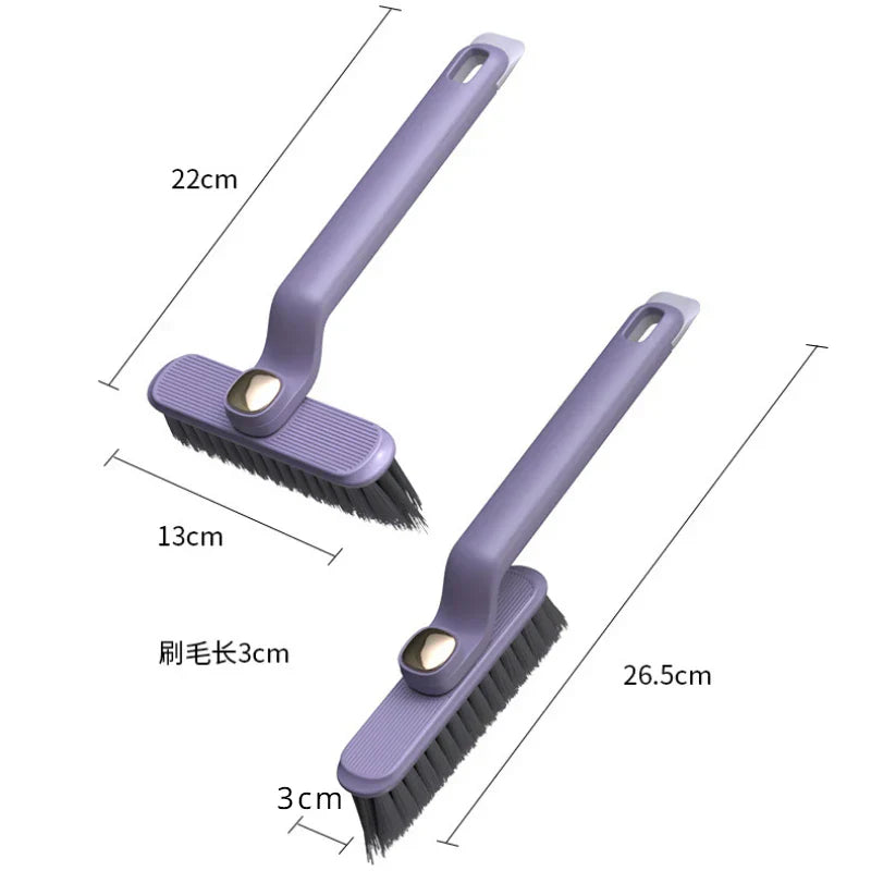 Rotating Multifunctional Crevice Cleaning Brush with Stiff Bristles Two-in-one Bathroom Tile Floor Crevice Brush