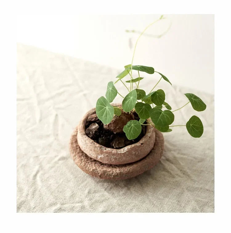 Rough Pottery Vase Unevenness Flower Pots Desk Decoration Flowers Arrangement Rough Ceramic Floral Vases Outdoor Garden