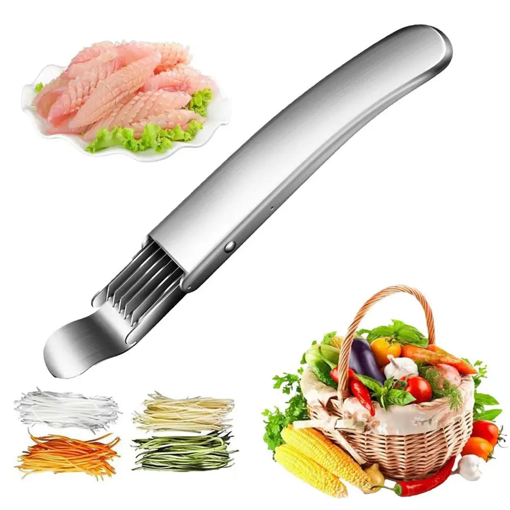 Scallion Cutter Stainless Steel Onion Slicer Multifunctional Kitchen Vegetable Cutter Stainless Steel Scallion