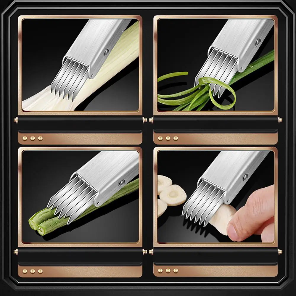 Scallion Cutter Stainless Steel Onion Slicer Multifunctional Kitchen Vegetable Cutter Stainless Steel Scallion