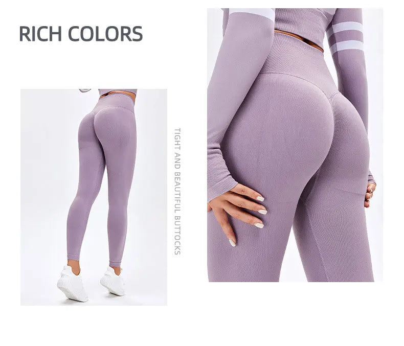 Seamless High Waist Nude Yoga Pants Women’s Honey Peach Hip Lifting Tight Fitness Pants Quick Dried Exercise Push Up