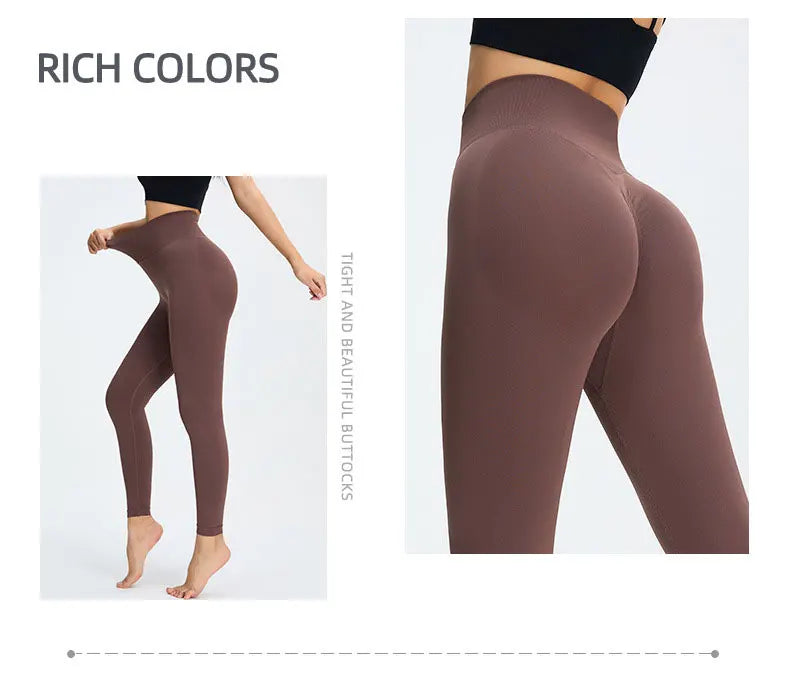 Seamless High Waist Nude Yoga Pants Women’s Honey Peach Hip Lifting Tight Fitness Pants Quick Dried Exercise Push Up